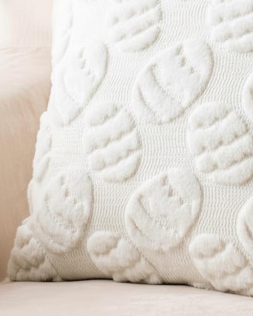 White Furry Egg Cushion Cover