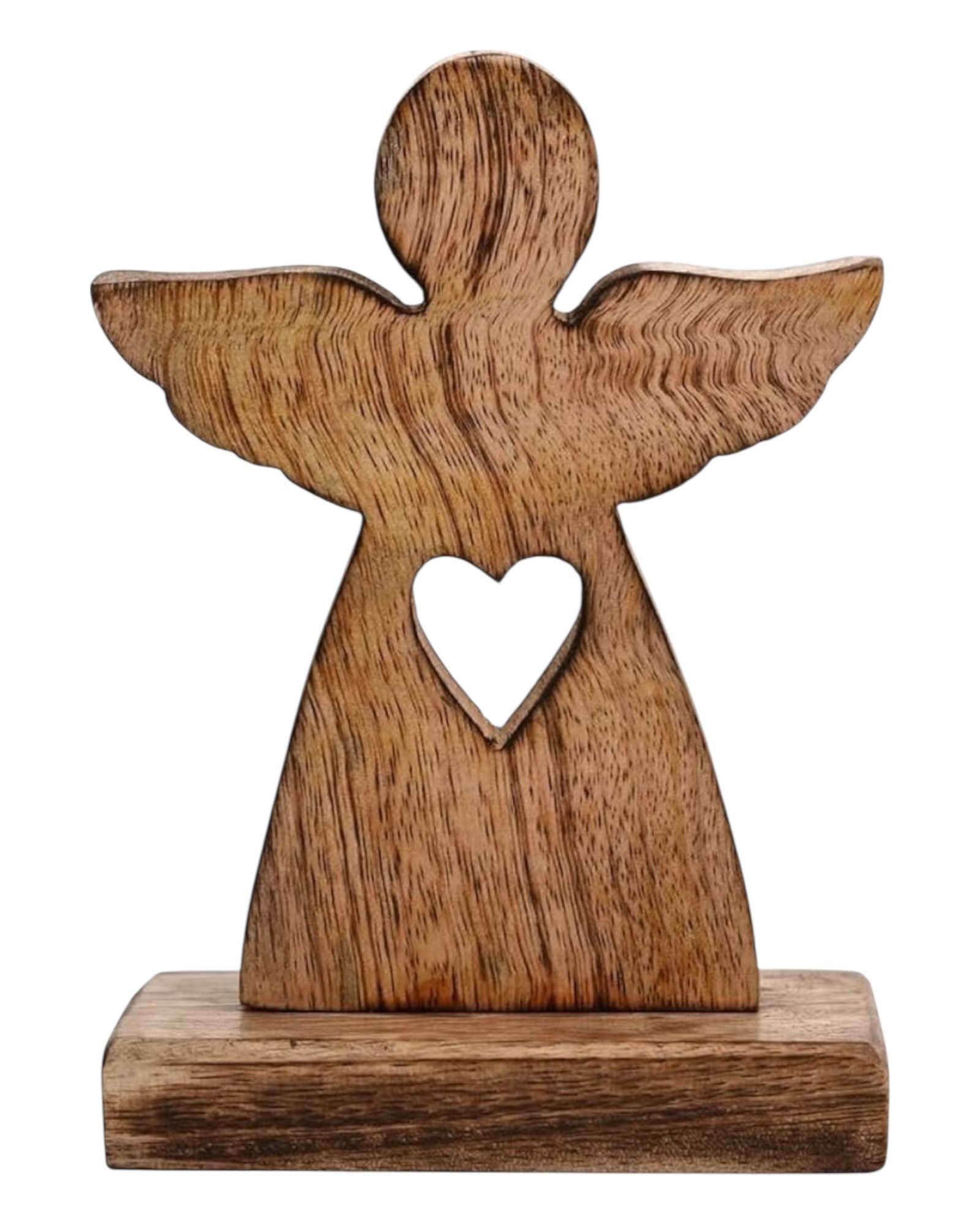 Wooden Angel With Cutout Heart