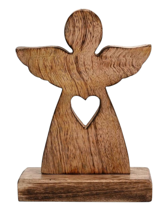 Wooden Angel With Cutout Heart