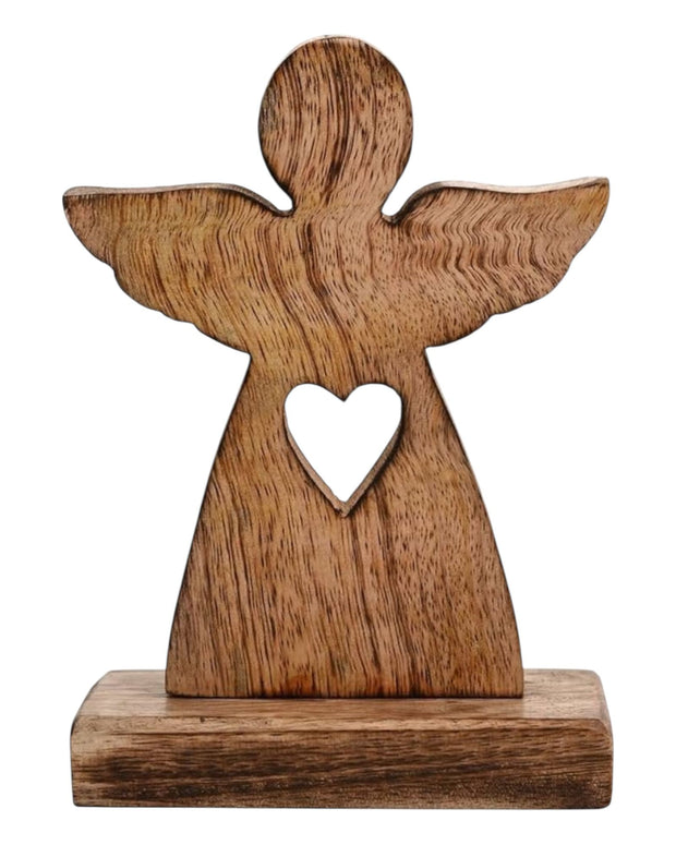 Wooden Angel With Cutout Heart
