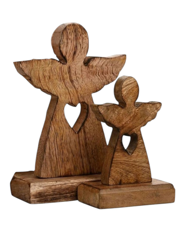 Wooden Angel With Cutout Heart