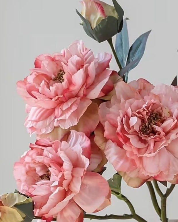 Artificial Pink Open Double Peony Flower Stem