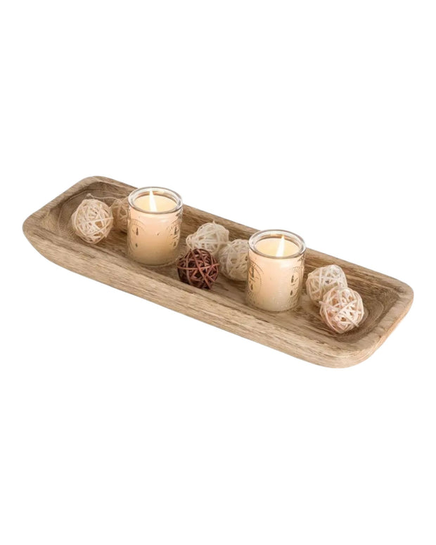 Wooden Dough Bowl Kitchen Tray
