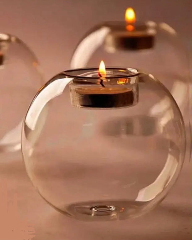 Glass Bubble Tealight Candle Holders