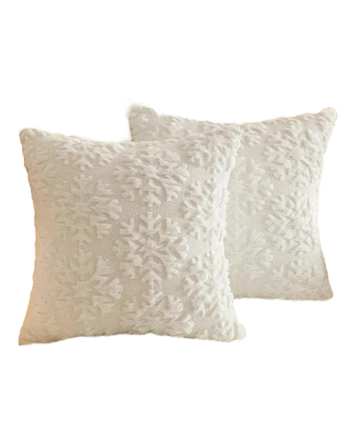 Cream Chenille Snowflake Cushion Cover