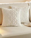Cream Chenille Snowflake Cushion Cover