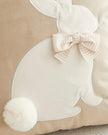 Beige Embroidered Pom Pom Bunny Rabbit Cushion Cover