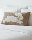 Beige Embroidered Rectangle Bunny Rabbit Cushion Cover