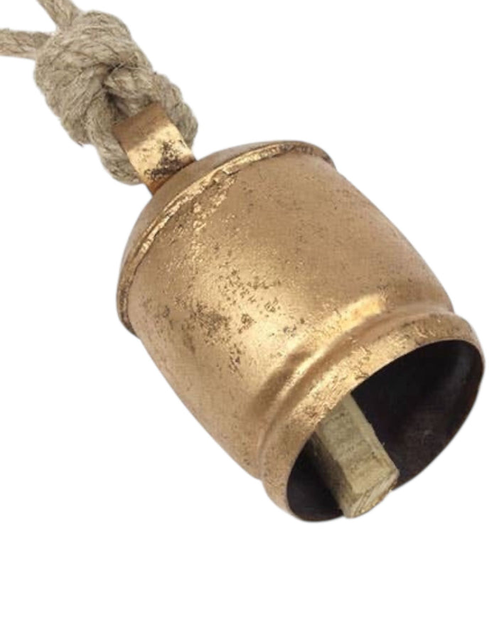 Small Brass Gold Bell On Rope