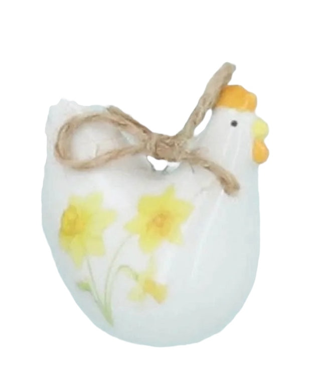 White Ceramic Hanging Chicken Egg