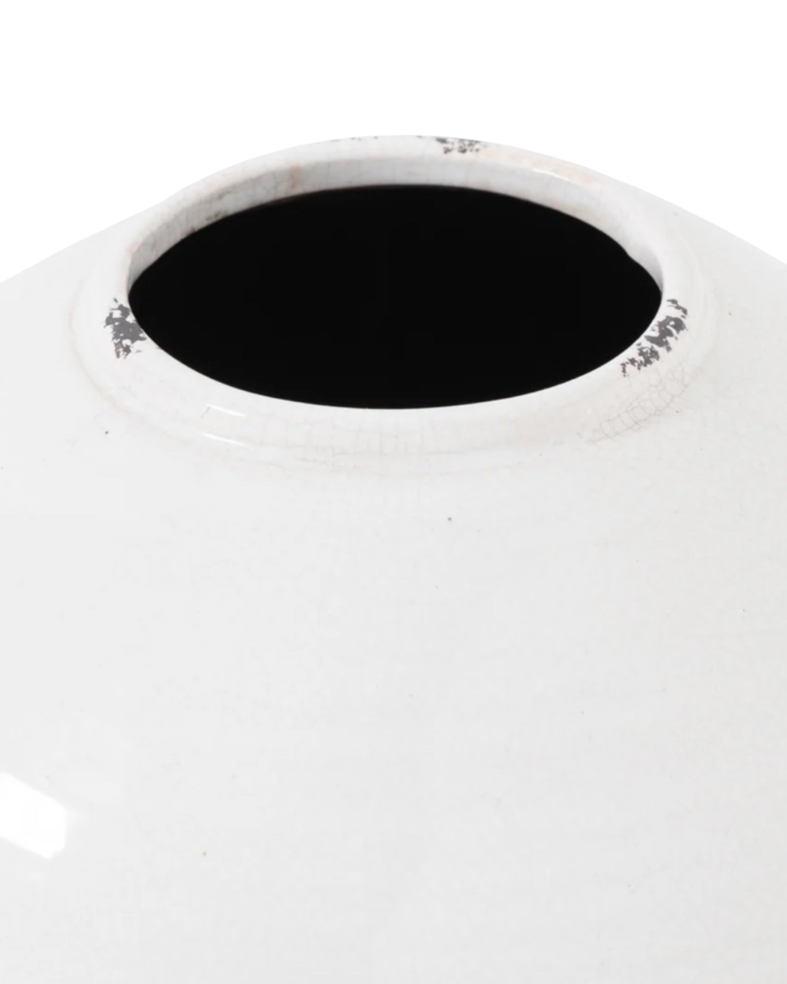 Tiber Glazed White Stone Vase