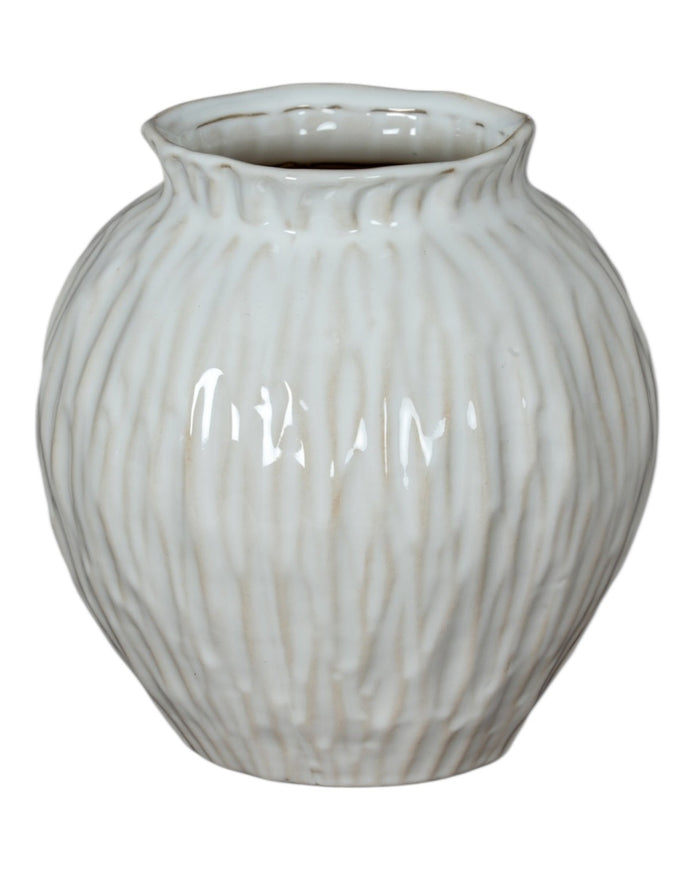 Numa round glazed vase by Hill Interiors, featuring a smooth, glossy finish and a rounded shape, ideal for decorative floral arrangements.
