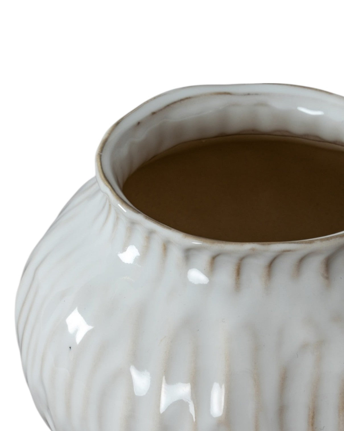 Numa round glazed vase by Hill Interiors, featuring a smooth, glossy finish and elegant shape, perfect for decorative or floral display.