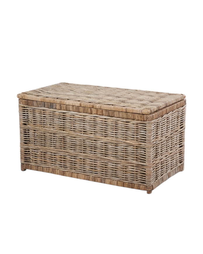 Natural Kubu rattan basket storage trunk by Pacific Lifestyle Ltd, rustic woven furniture for organization and decor.