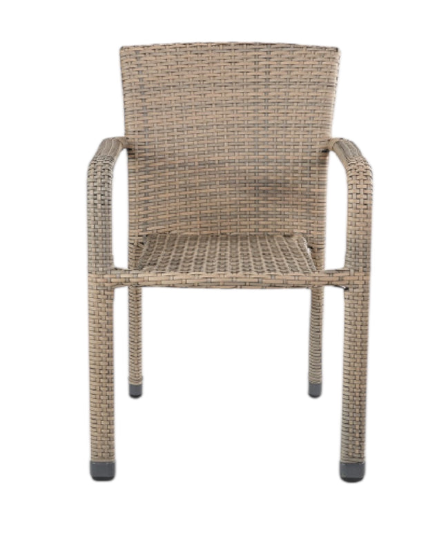 Pacific Lifestyle Ltd rattan bistro garden furniture set with sofa, chair, and table for outdoor dining and relaxing.