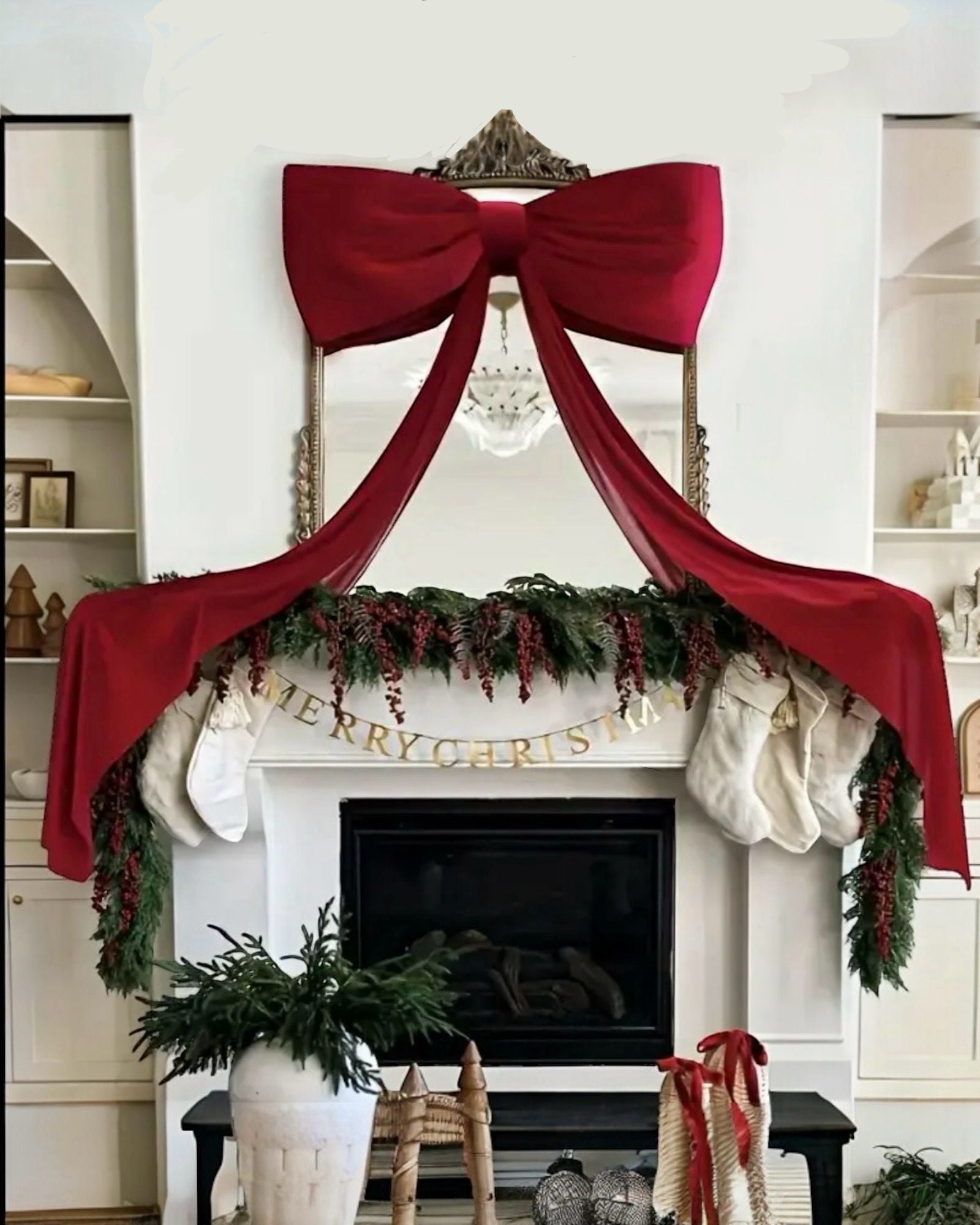 Large Tree Topper Red Velvet Bow