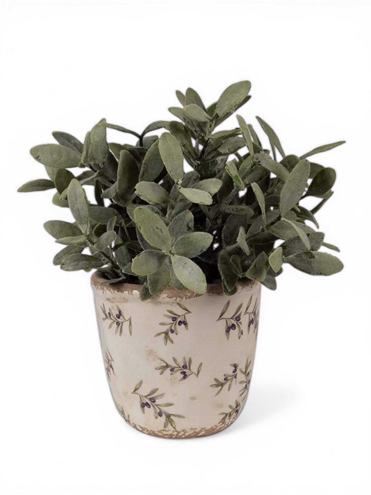 Extra large beige ceramic olives plant pot by Clayre & Eef, ideal for home decor with a stylish olive motif design.