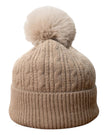 Oatmeal Unisex Cable Bobble Hat
