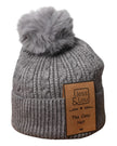 Charcoal Grey Unisex Cable Bobble Hat