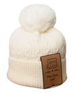 Cream Unisex Cable Bobble Hat