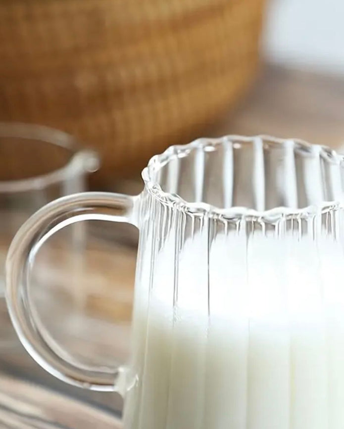 Mini Ribbed Glass Jugs