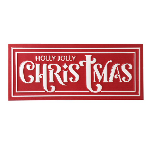 Red Holly Jolly Christmas Sign