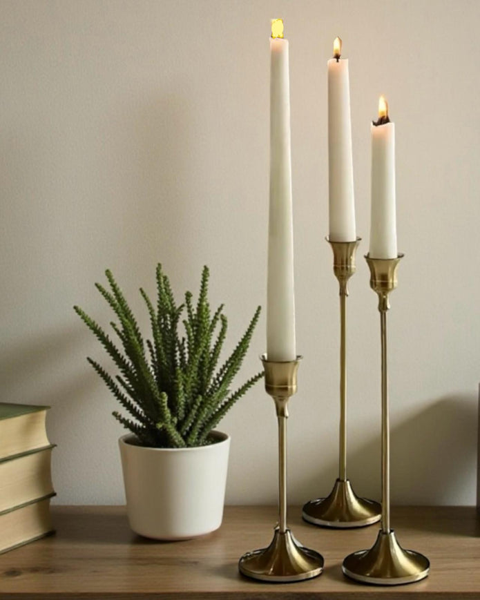 Antique Brass Effect Taper Candlestick