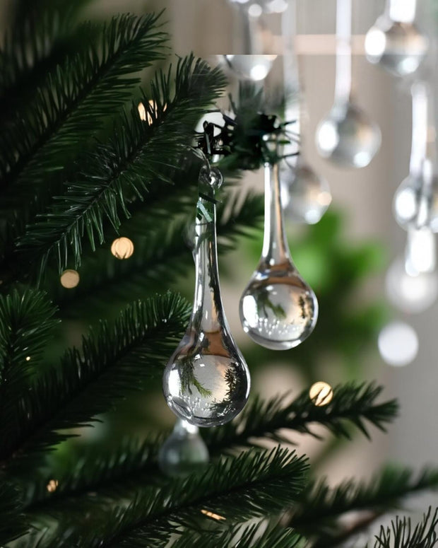 Acrylic Hanging Raindrop Baubles - Set Of 30