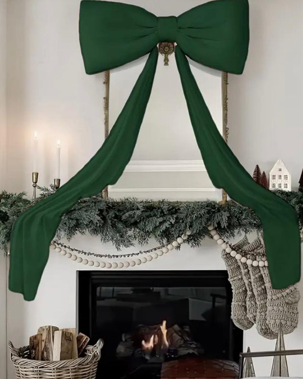 Large Tree Topper Green Velvet Bow