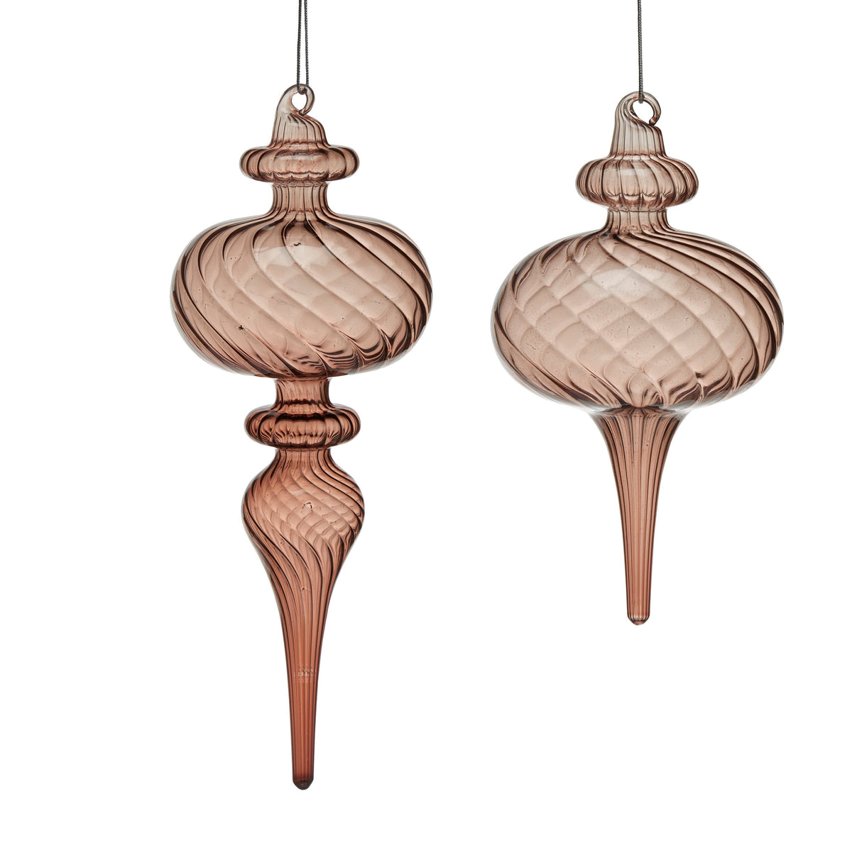 Brown Glass Teardrop Christmas Bauble