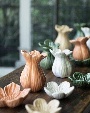 Set of two Wikholmform Ingrid Flower White Trinket Dishes for home decor, featuring delicate floral designs and elegant ceramic craftsmanship.