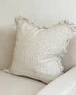 Hallie Natural Beige Square Pinstripe Cushion Cover by Ellenvale Trade, soft furnishings with a subtle pinstripe pattern.