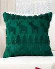 Green Chenile Christmas Tree & Stag Cushion Cover