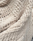 Plaid Double Medium Cream Chenille Chunky Knit Blanket Throw