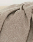 Beige and brown fine knit tasseled throw blanket from Ellenvale Trade, soft furnishings with fringed edges and cozy texture.