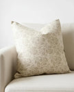 Ellenvale Trade Aria beige square cushion cover with floral print, soft furnishings decorative pillow for sofa or chair.