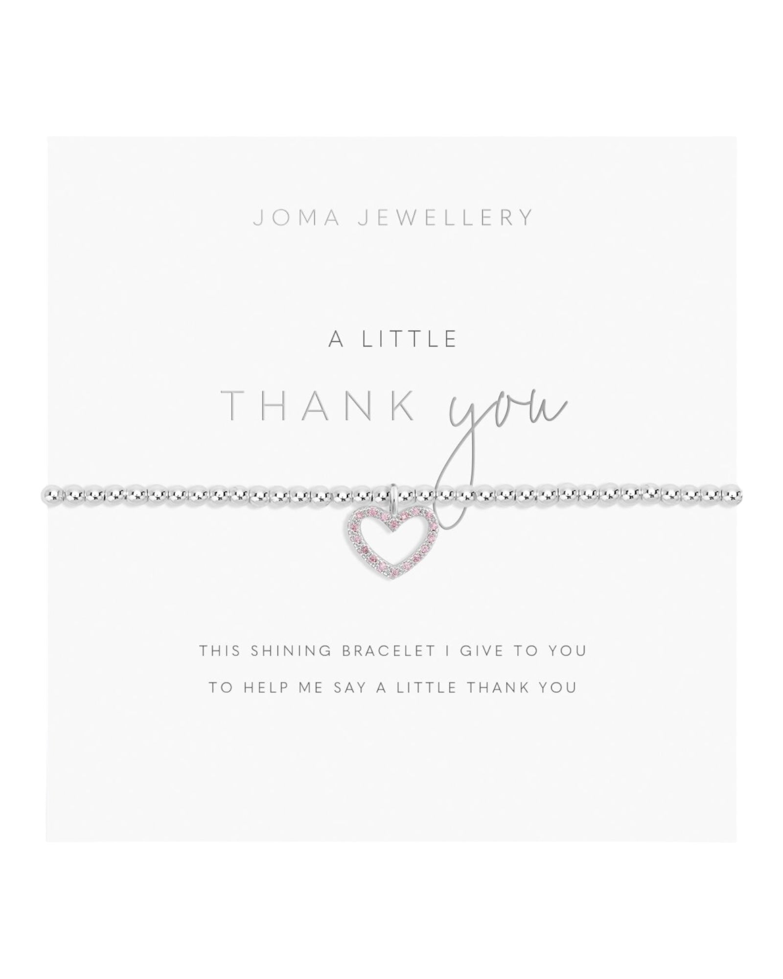 Joma Jewellery, A Little Thank You Silver Bracelet
