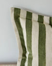 Olive green stripe cushion cover from Ellenvale Trade, soft furnishings with subtle fabric texture and modern design.