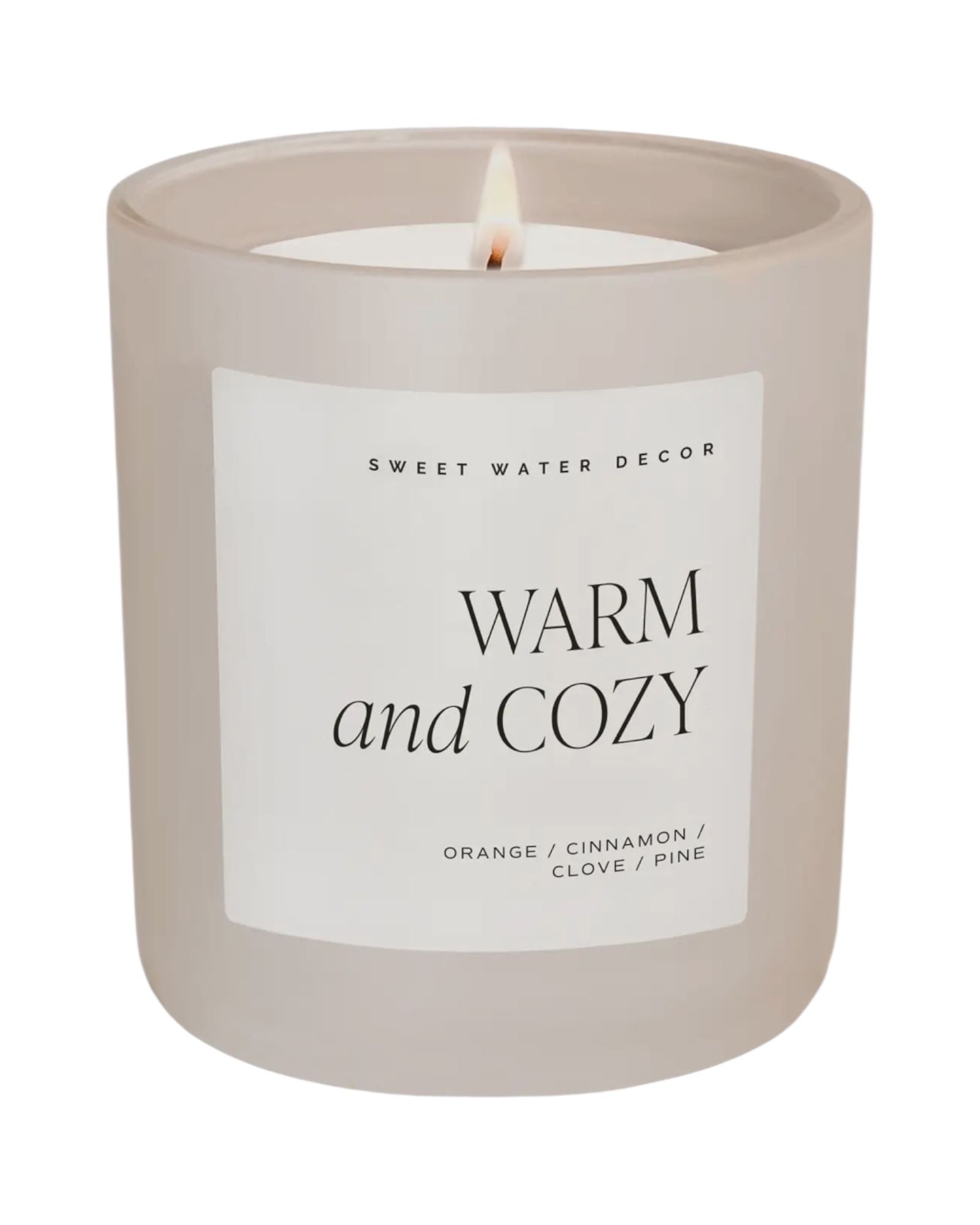 Sweet Water Decor - Natural Matte Large Glass Candle Jar - Warm and Cozy