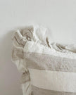 Beige and white wide stripe cotton blend cushion cover by Ellenvale Trade, rectangular soft furnishings for sofa or chair decor