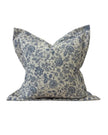 Navy blue print luxury cotton cushion cover from Ellenvale Trade, featuring soft furnishings with intricate pattern and elegant design.