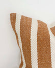 Rust brown and white wide stripe cotton cushion cover from Ellenvale Trade, soft furnishings with a stylish, modern design.