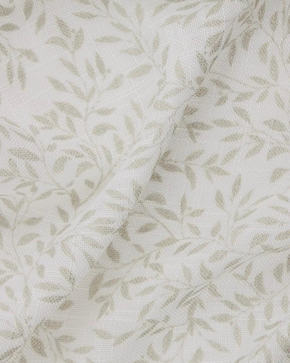 Riva Home yard leaf patterned natural woven sheer voile curtain panel hanging with soft, flowing fabric for home decor.