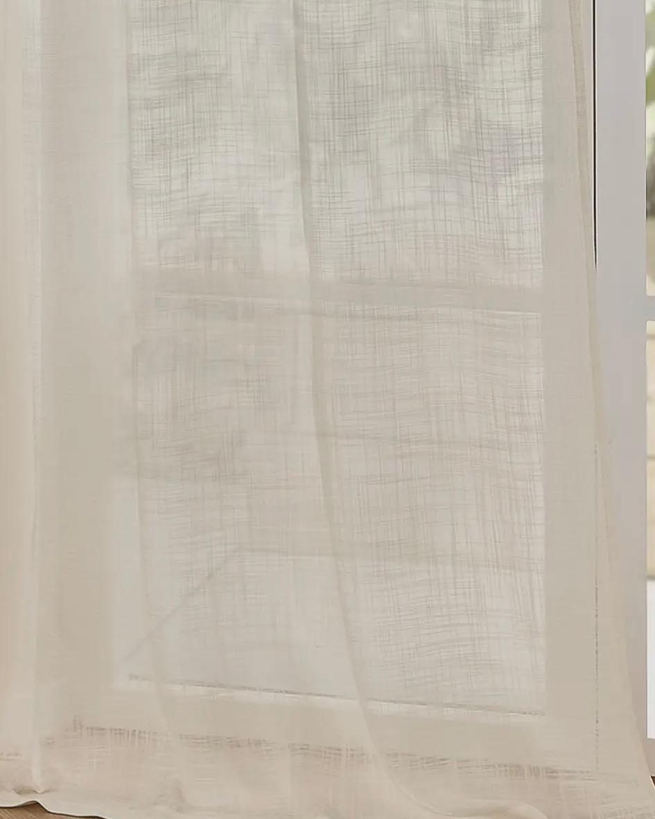 White woven sheer voile curtain panel from Riva Home, soft and lightweight fabric for elegant window dressing.