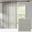 Riva Home Yard Greige woven sheer voile curtain panel with tab top, soft furnishings for elegant window decor.
