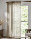Riva Home Yard natural woven sheer voile curtain panel with soft, lightweight fabric, ideal for elegant window treatments.