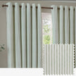 Sage green and black striped blackout eyelet curtains by Riva Home, soft furnishings with elegant design and eyelet top for window decor.