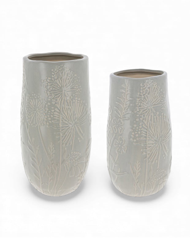 Dove Grey Floral Vase