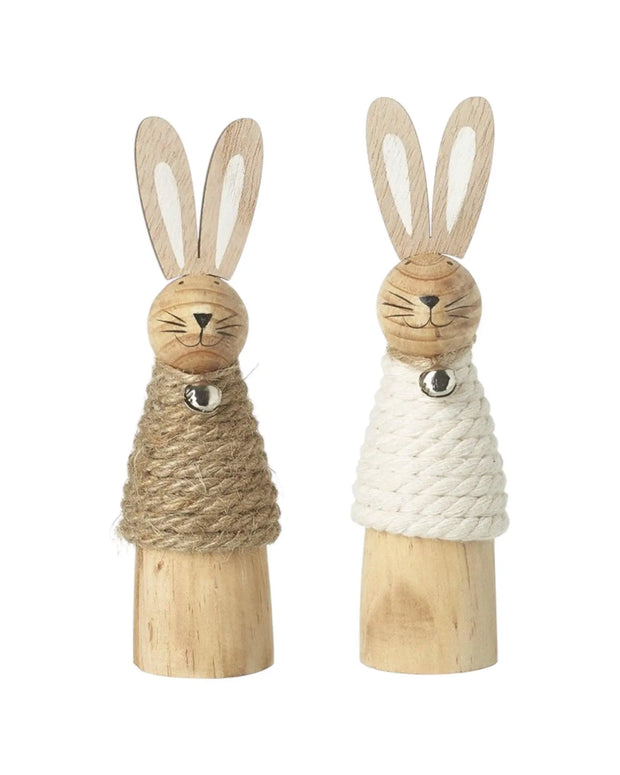 Wooden Rope Bunny Rabbit - Lulu Loves Home Lulu Loves Home 