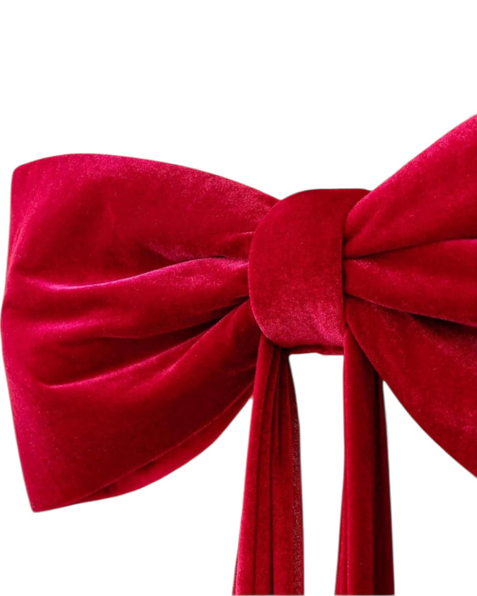 Large Tree Topper Red Velvet Bow